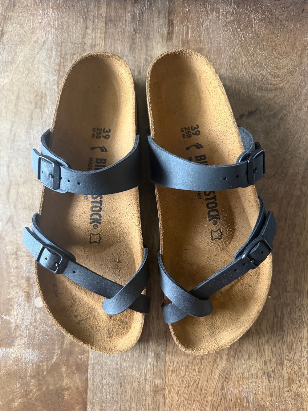 Birkenstock Kids Black Double-Strap Cork Sandals